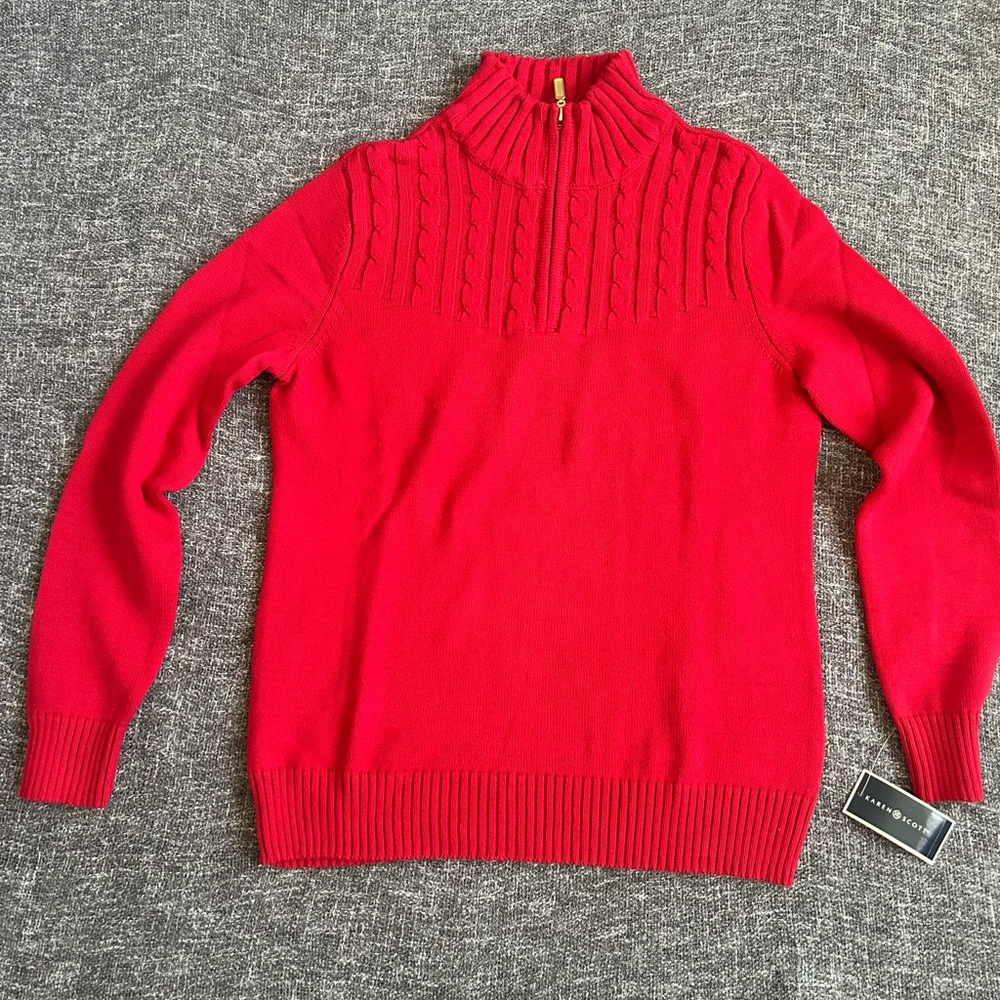 NEW Karen Scott Red Turtleneck Sweater